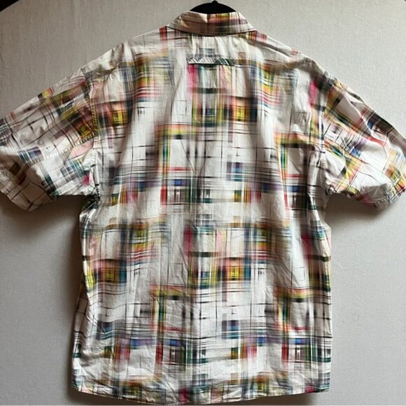 Signum pattern button up short sleeve shirt Sz M - Picture 2 of 7